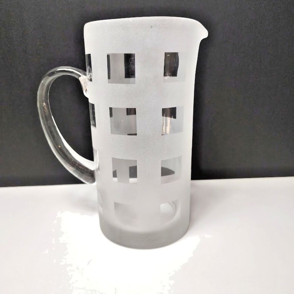 Studio Nova Clear Frosted Pitcher Window Pane 8 In Tall 4 In diameter